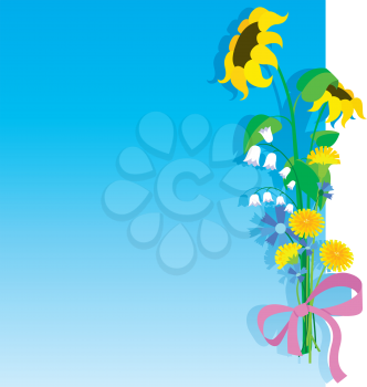 Royalty Free Clipart Image of a Sunflower Border