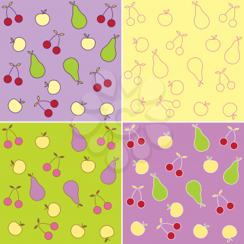 Royalty Free Clipart Image of Fruit Backgrounds