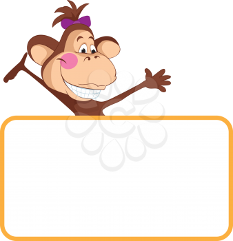 Royalty Free Photo of a Monkey With a Banner