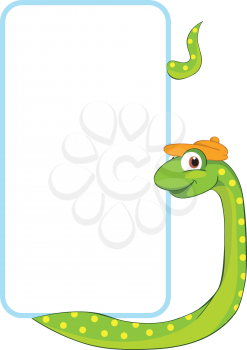 Royalty Free Clipart Image of a Snake With a Banner