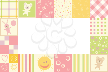 Royalty Free Clipart Image of a Quilted Border