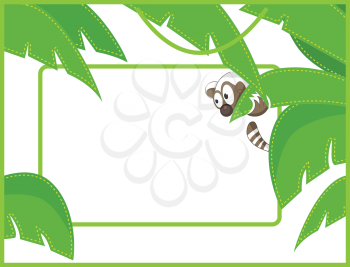 Royalty Free Clipart Image of a Raccoon Frame