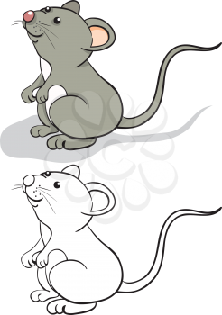 Royalty Free Clipart Image of Two Versions of a Mouse