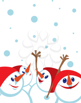 Christmas card with snowmansSpace for copy/paste