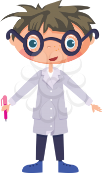 Cartoon scientist and magnifying glass.
EPS10. Contains transparent objects used for shadows drawing