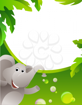 Frame with elephant.
EPS10. Contains transparent objects used in bubbles