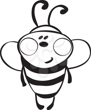 Funny bee - outline illustration 