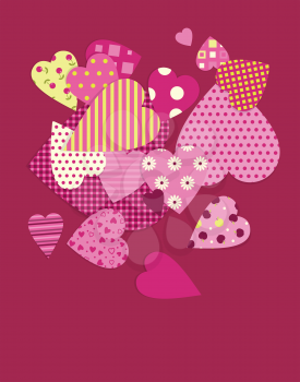Heart of the patterns - valentine day background.
EPS10. Contains transparent objects used for shadows drawing.