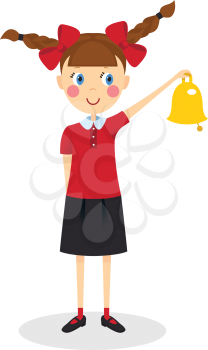 Schoolgirl with bell