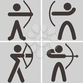 Summer sports icons set - Archery icons