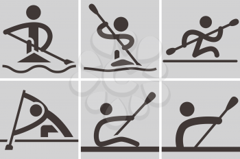Summer sports icons - Rowing and Canoeing icons