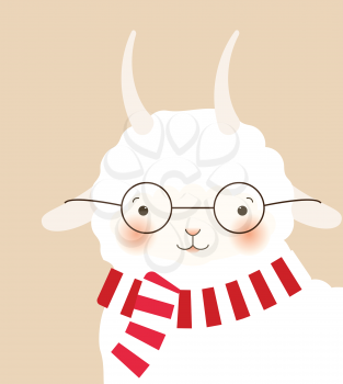 Merry Christmas goat - greeting card