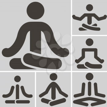 Health and Fitness icons set - yoga icons set.
All icons are optimized for size 32x32 pixels