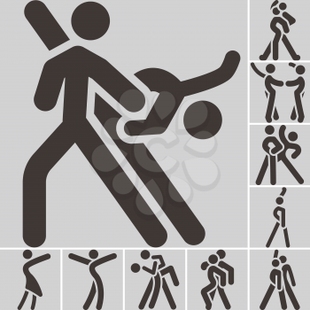 Health and Fitness icons set - sport dancing icon optimized for size 32x32 pixels