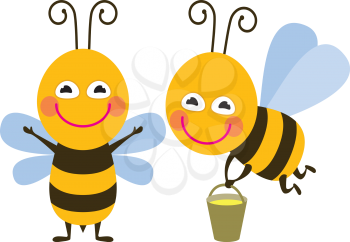 Funny bee - color illustration 