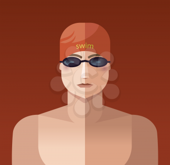 Sportsman icon swimming
