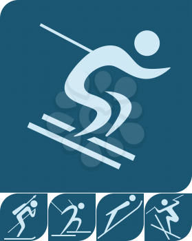 Winter sport icons set 2018