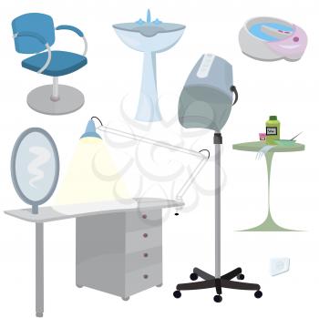 Royalty Free Clipart Image of Beauty Salon Furniture