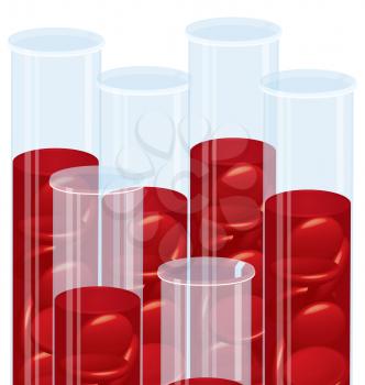 Royalty Free Clipart Image of Test Tubes of Blood