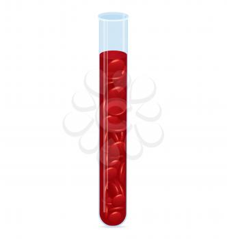 Royalty Free Clipart Image of a Test Tube Full of Blood
