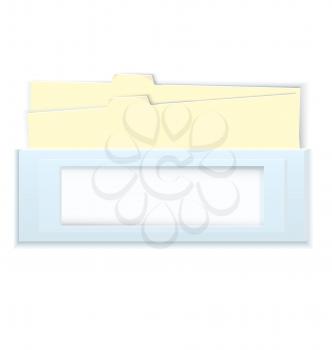 Royalty Free Clipart Image of a Blue Box With Folders