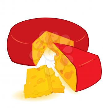 Royalty Free Clipart Image of a Wheel of Cheese
