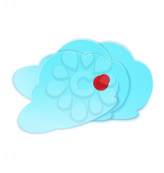 Royalty Free Clipart Image of Paper Clouds
