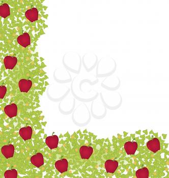 Royalty Free Clipart Image of an Apple Border