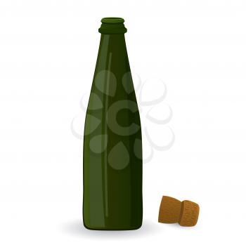 Royalty Free Clipart Image of a Green Bottle