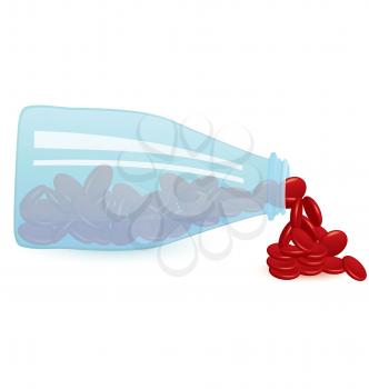 Royalty Free Clipart Image of a Bottle of Pills