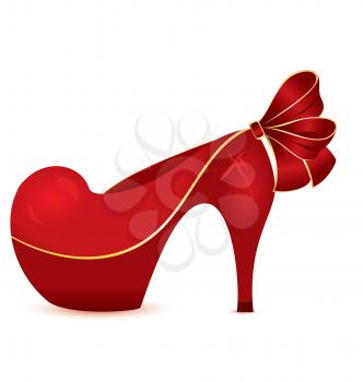 Royalty Free Clipart Image of a Red High Heel