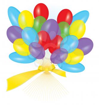 Royalty Free Clipart Image of a Bunch of Balloons