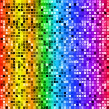 Abstract colorful seamless background. Bright rainbow colored rectangle mosaic pattern.
