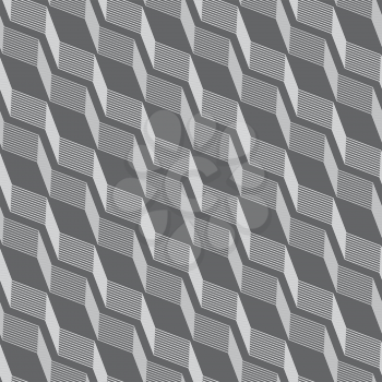 Seamless stylish geometric background. Modern abstract pattern. Flat monochrome design.Monochrome pattern with gray striped diagonal braids with shades on gray.