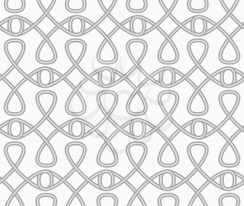 Seamless stylish geometric background. Modern abstract pattern. Flat monochrome design.Slim gray tangled interlocking ornament.