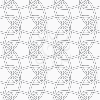 Seamless stylish geometric background. Modern abstract pattern. Flat monochrome design.Slim gray vertical interlocking ornament.