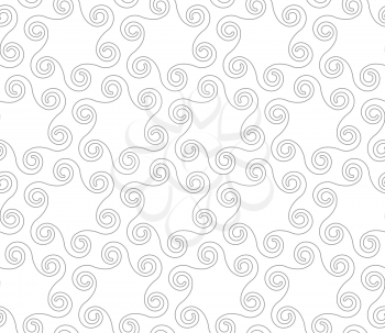 Abstract geometric background. Seamless flat monochrome pattern. Simple design.Slim gray octopus shapes.