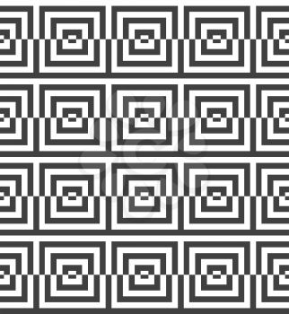 Geometric background with black and white stripes. Seamless monochrome  pattern with zebra effect.Alternating black and white cut squares.