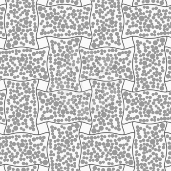 Abstract geometric background. Gray seamless pattern. Monochrome texture.Dotted rectangle filled with dots.