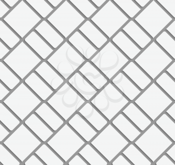 Perforated diagonal bricks.Seamless geometric background. Modern monochrome 3D texture. Pattern with realistic shadow and cut out of paper effect.