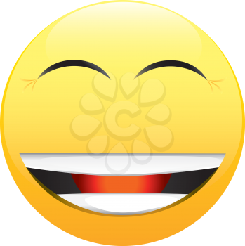 Royalty Free Clipart Image of a Happy Face With Closed Eyes