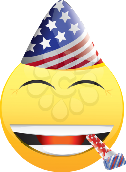 Royalty Free Clipart Image of an American Happy Face