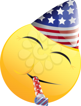 Royalty Free Clipart Image of a Smiling American Happy Face