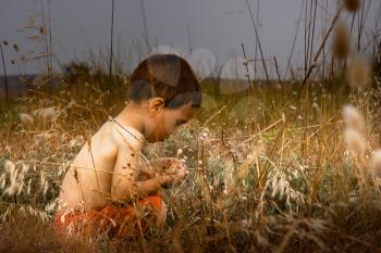 A young child in nature