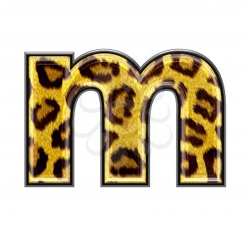3d letter with panther skin texture - M