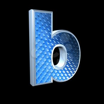 abstract 3d letter with blue pattern texture - B