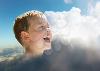 young child in the sky
