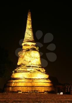 Royalty Free Photo of Ayutthaya City in Thailand at Night