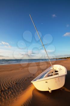 boat on sandy beach