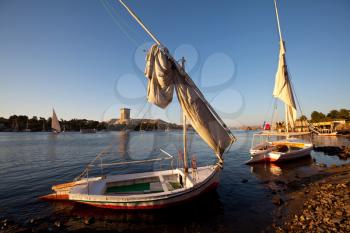 Royalty Free Photo of Boats on the Nile